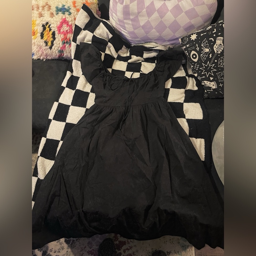 NWT The Gap Black Cotton Peasant Midi Dress